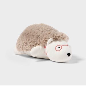 New! Pillowfort Hedgehog Kids' Mini Weighted Plush Throw Pillow White & Brown